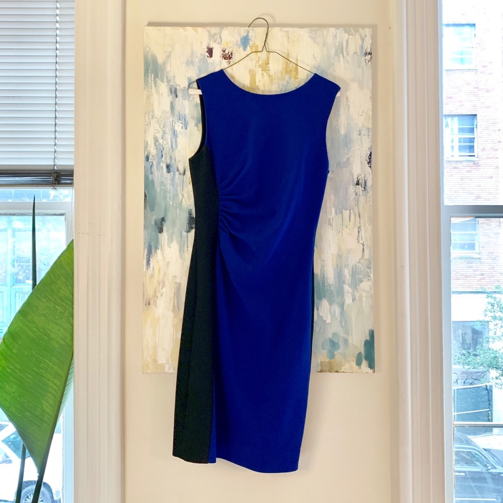 Blue and black DVF sheath size 6